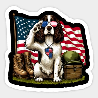 English Springer Spaniel Memorial Day 4th of July Dog Sticker